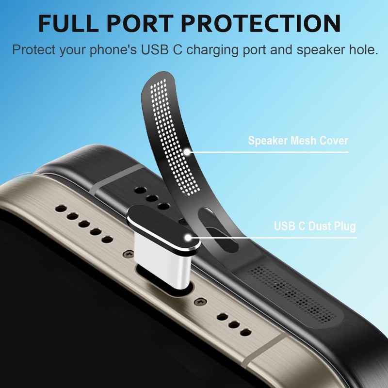 Goweewon USB C Dust Plug, 10 Pack USB C Port Cover with Speaker Dust Mesh Cover and Type C Charging Port Plug Protector Cover Compatible with iPhone 17 Pro Max - Image 3